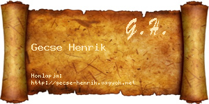 Gecse Henrik névjegykártya