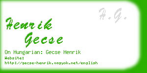 henrik gecse business card